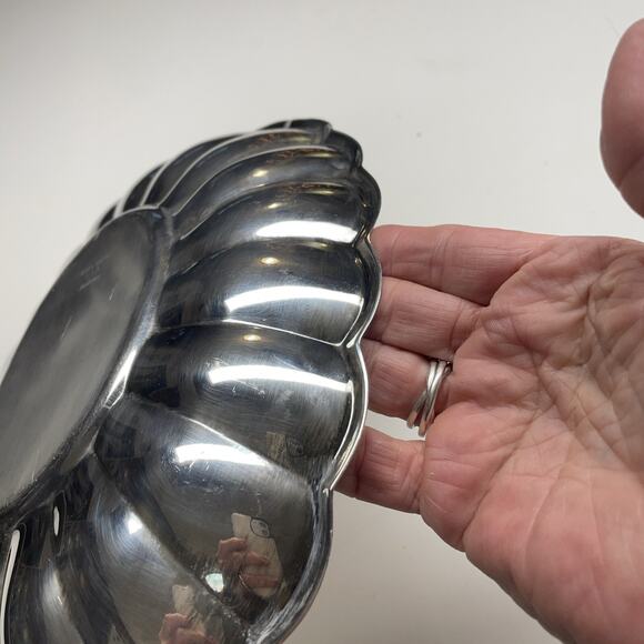 VTG Reed & Barton Fluted Silver Plated Oval Fruit Salad Cookie Serving Platter - Picture 10 of 13